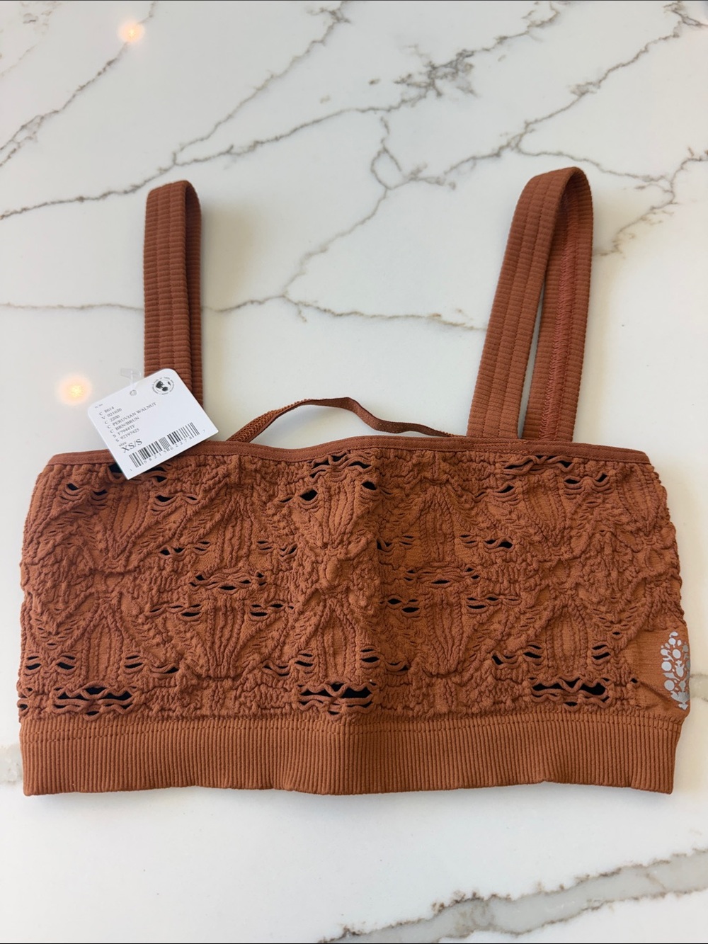 NWT Free People Movement Floral Bralette in Rust SZ XS